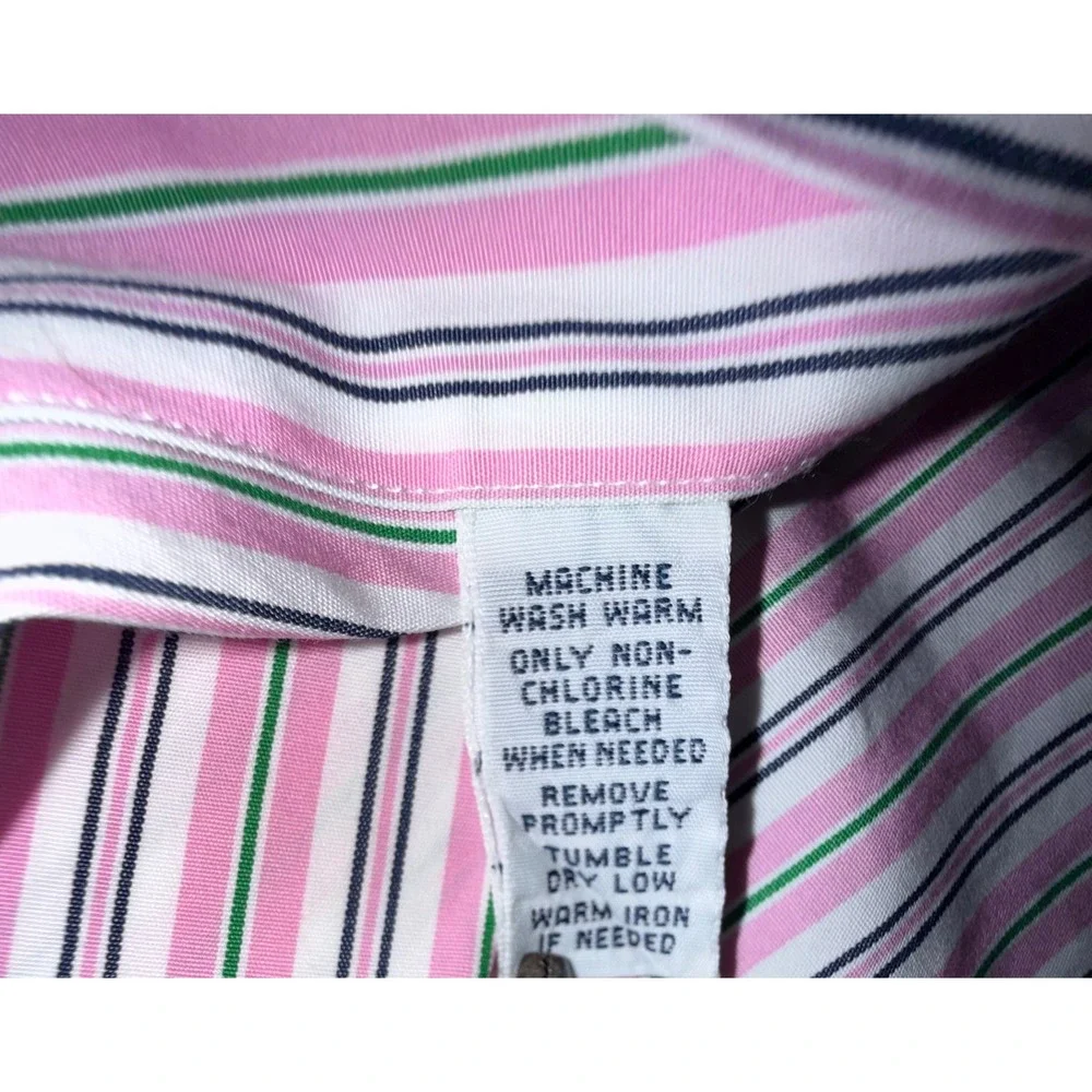 Polo Ralph Lauren Mens XL Stanton Classic Fit Pink Stripe Shirt Preppy Business
